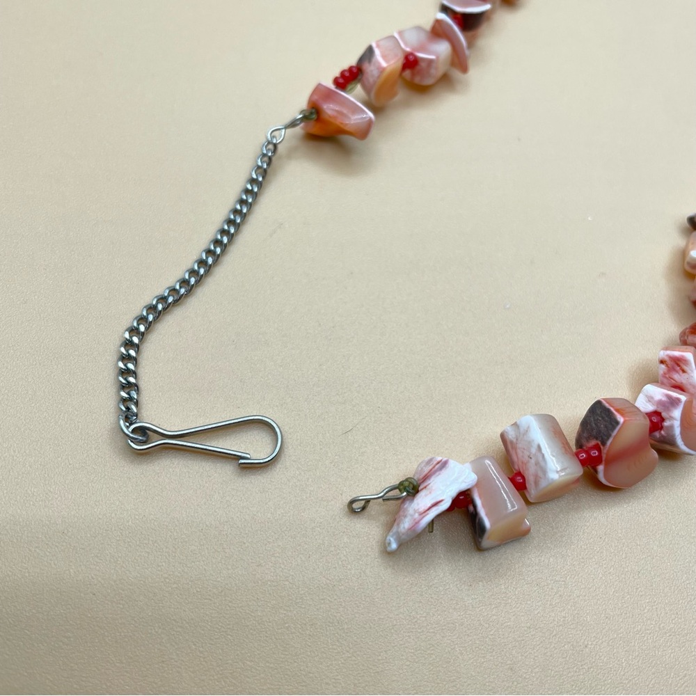 Beautiful Unsigned Salmon Color Shell Nugget Seed… - image 6